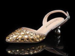 Women's Blue Rhinestone Slingback Heels - Perfect for Weddings and Evening Parties 2025 - TheIslandCowGirl