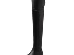 Women's Boots Daily Solid Colored Over The Knee Boots Thigh High Boots Winter Block Heel Round Toe Classic PU Leather Zipper Dark Brown Black Beige 20 - TheIslandCowGirl