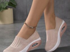 Women's Sneakers Slip-Ons Plus Size Flyknit Shoes Platform Sneakers Outdoor Daily Solid Color Flat Heel Round Toe Sporty Casual Walking Tissage Volant - TheIslandCowGirl