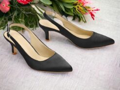 Women's Heels Wedding Shoes Party Office Bridal Shoes Kitten Heel Low Heel Pointed Toe Elegant Satin Loafer Black White Ivory 2025 - TheIslandCowGirl