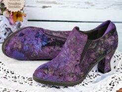 Women's Floral Suede Heeled Ankle Booties – Elegant Vintage Style Slip-On Shoes for Evening Events and Parties 2025 - TheIslandCowGirl