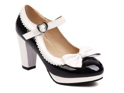 Women's Vintage Lolita Mary Jane Heels with Bow and Heart Buckle – Retro Platform Pumps for Cosplay and Parties 2025 - TheIslandCowGirl