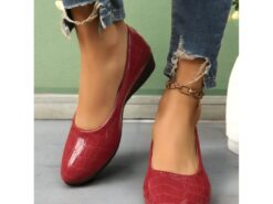 Women's Patent Leather Flats with Crocodile Pattern – Elegant and Comfortable Shoes for Office Wear and Formal Occasions 2025 - TheIslandCowGirl