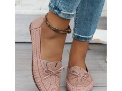 Moccasin Loafers for Women – Soft Shoes with Bow Detail and Rhinestone Design, Ideal for Casual Comfort and Spring/Summer Walks 2025 - TheIslandCowGirl