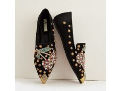 Women's Embellished Loafers with Rhinestones and Stud Detailing – Statement Slip-On Flats for Party and Formal Wear 2025 - TheIslandCowGirl