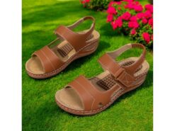 Women's Sandals Platform Sandals Comfort Shoes Daily Travel Mother's Day Contrast Color Wedge Round Toe Open Toe Vacation Casual Minimalism Faux Leath - TheIslandCowGirl