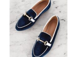 Women's Velvet Loafers with Gold Buckle Detail, Elegant Slip-On Flats for Office and Casual Wear 2025 - TheIslandCowGirl