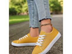 Canvas Lace-Up Sneakers for Women – Classic and Comfortable Sneakers for Everyday Wear, Perfect for Casual Outings and Weekend Adventures 2025 - TheIslandCowGirl