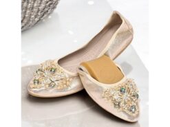 Women's Foldable Gold Glitter Flats with Crystal Embellishments – Comfortable Slip-On Shoes for Casual and Special Occasions 2025 - TheIslandCowGirl
