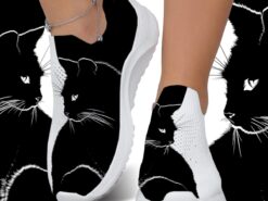 Women's Sneakers Slip-Ons Print Shoes Animal Print Plus Size Outdoor Daily Color Block Cat Summer Winter Flat Heel Round Toe Closed Toe Fashion Cute C - TheIslandCowGirl