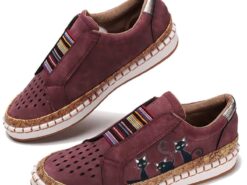 Women's Slip-Ons Plus Size Slip-on Sneakers Outdoor Daily Cartoon Color Block Summer Flat Heel Round Toe Classic Casual Walking Faux Leather Loafer Da - TheIslandCowGirl