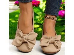 Women's Flats Barefoot shoes Wide Fit Shoes Comfort Shoes Daily Travel Mother's Day Bowknot Flat Heel Round Toe Casual Comfort Minimalism Faux Leather - TheIslandCowGirl