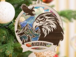 Personalized Eagle Suncatcher Ornament For Window Wall Hanging Home Decor, Car Hanging Interior Rearview