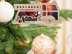 Personalized Fire Truck Suncatcher Ornament For Window Wall Hanging Home Decor, Car Accessories