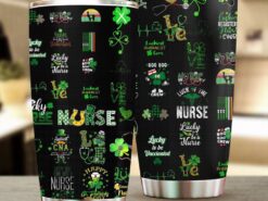St Patricks Day Tumbler, Registered Nurse Insulated Tumbler Shamrock Mandala Irish Patrick Day Gift Stainless Steel Tumbler