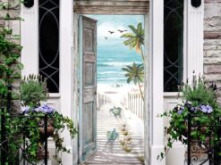 Turtle Beach Scene Door Cover - Unique Gifts Doorcover - Christmas Gift For Friends