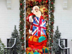 Uk Christmas Santa Laughing Door Cover - Unique Gifts Doorcover - Holiday Decor