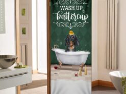 Wash Up Buttercup Dachshund Door Cover - Xmas Outdoor Decoration - Gifts For Dog Lovers