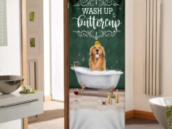 Wash Up Buttercup Golden Retriever Door Cover - Xmas Outdoor Decoration - Gifts For Dog Lovers