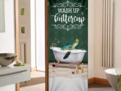 Wash Up Buttercup Turtle Door Cover - Unique Gifts Doorcover - Holiday Decor