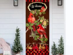 Welcome Home Cardinal Christmas Door Cover - Cardinal Christmas Decor - Christmas Door Cover Decorations