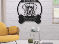 Dog's House Dog Lovers Personalized Custom Name Laser Cut Metal Signs