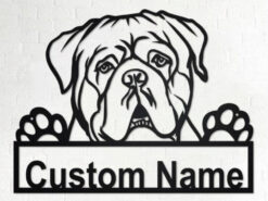 Dogue De Bordeaux Custom Name Laser Cut Metal Signs Custom Dog Decor