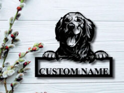 Golden Retriever Dog Custom Name Laser Cut Metal Signs For Dog Lover