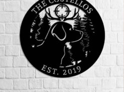 Labrador Hunting Dog Target Antler Deer Custom Name Laser Cut Metal Signs
