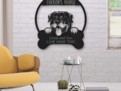 Rottweiler's House Dog Lovers Personalized Custom Name Laser Cut Metal Signs