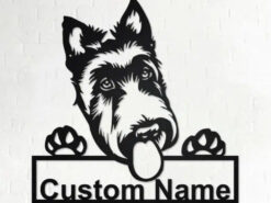 Scottish Terrier Dog Custom Name Laser Cut Metal Signs For Dog Lover